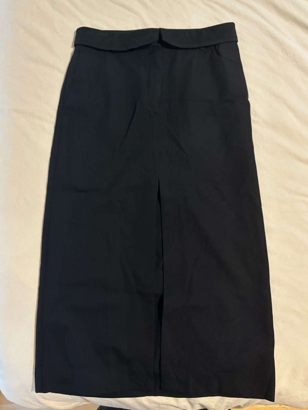 Aritzia Babaton Black Midi Pencil Skirt with Front Slit